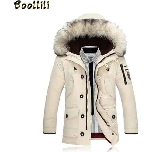 2020 New Winter Warm White Duck Downs Jacket Men Outwear Thick Hooded Coat Male Casual Thermal Windproof Downs clothes Men