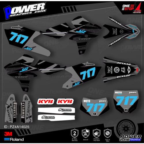 PowerZone Custom Team Graphics Backgrounds Decals 3M Stickers Kit For YAMAHA 14-18 YZ250F 15-18 YZ250FX WRF250 14-17 YZ450F 025