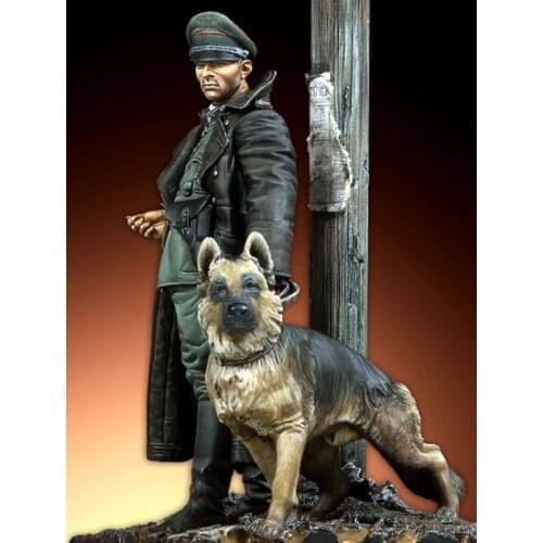 Resin kit Officer and dog 90 mm