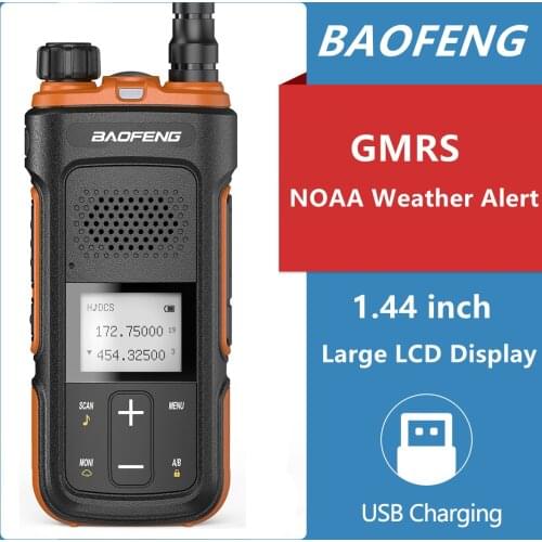 Baofeng GMRS Handheld Radio Long Range GMRS Repeater Capable with Dual Band NOAA Weather Scanner & Receiver Type-C Recharge