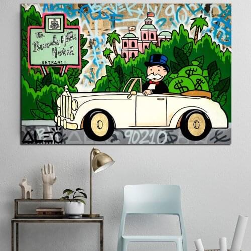 Beauty Hills Hotel Alec Monopolyingly Poster Graffiti Painting On Canvas Bedroom Street Art Decoration Pictures Home Decor