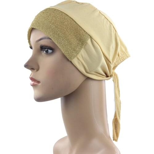 12pcs One Dozen Muslim Women Girls Hijab Underscarf Cap Shawl Islim Scarf Inner Headband Patchwork Hijab Wholesale