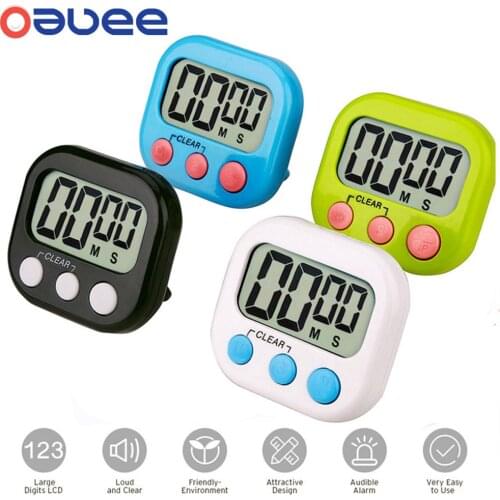 New Digital Kitchen Timer Big Digits Loud Alarm Magnetic Backing Stand with Large LCD Display for Cooking Baking Sports Games