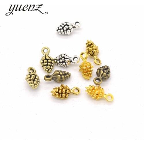 YuenZ 25 pcs 5 colors Mini Pine cone Charms Zinc Alloy necklace,earring bracelet jewelry DIY handmade 13*7mm K01