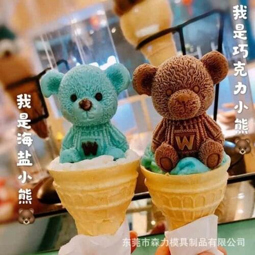 Ice Cube Maker Little Bear DogShape Tray Ice Cream Tool Whiskey Wine Cocktail Ice Cube Ice Cream Silicone Mold Ice Cube Mold
