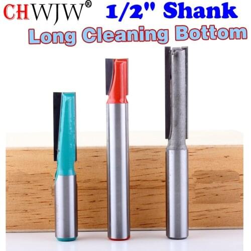1PC 1/2" Shank Long Cleaning Bottom Router Bit 1/2" Diameter Cutter CNC Woodworking Clean Bits
