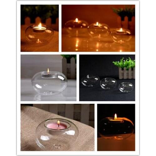 1x Glass Round Crystal Candle Tea Light Holder Candlestick Party Bar Home Decor Wedding Decoration