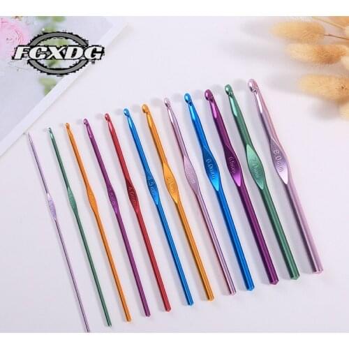 12pcs/set 2-8mm Stainless Steel Crochet Hooks Free Shipping DIY Sewing Tool High Quality Metal Crochet Hook Knitting Needles Set