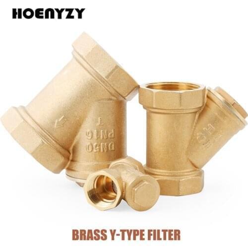 2Pcs 1/2" 3/4" 1" Female Thread Brass Y Type Filter Valve DN15/DN20/DN25 Inline Mesh Strainer Pipe Fitting Connector For Water