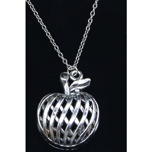 20pcs New Fashion Necklace 38x29mm hollow apple Pendants Short Long Women Men Colar Gift Jewelry Choker