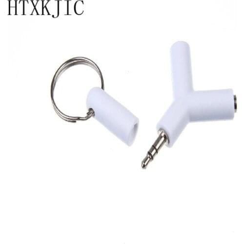 2017 3.5mm Double Jack Adapter to Headphone for Samsumg for iPhone MP3 Player Earphone Splitter Adapter white/black