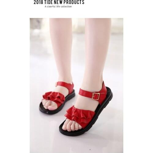 2018 Summer Kids Children Sandals Fashion Ruffles Girls Flat Pricness Shoes girl Sandals Sandalen Meisje Infantil styl920