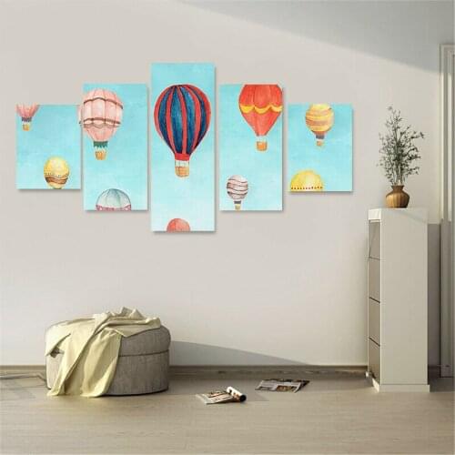 PVC cartoon sticker hot air balloon 3D poster TV background wall sticker wall decoration living room bedroom decoration poster