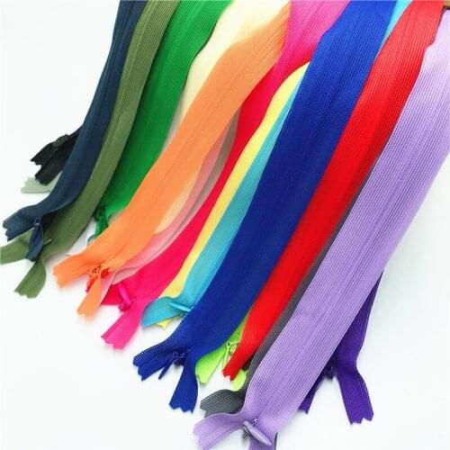 40pcs/lot colorful Invisible zipper 40cm 16inch Back cushion Skirt Hidden 3# Nylon Zipper for sewing/Garment accessory DIY