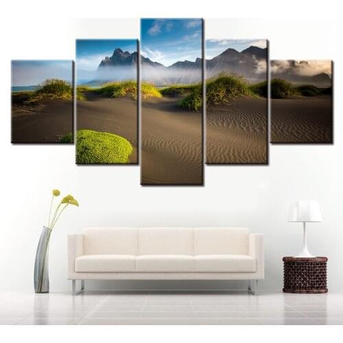 5 Panel Canvas Painting HD desert and island Nature wallpapers Wall Art Painting Poster Print for living room Home Decor