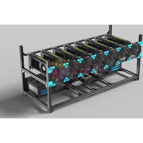 6/8 GPU Aluminum Stackable Open Air Mining Case Computer Frame Rig for Ethereum