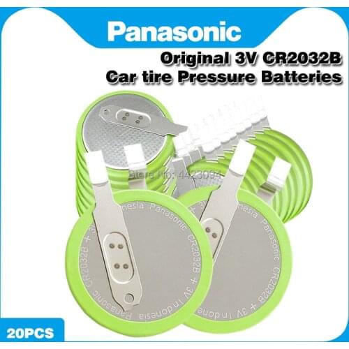 20pc New Original Battery For Panasonic CR2032B CR2032 CR2032HR 3V Car Tire Pressure Monitoring Button Batteries