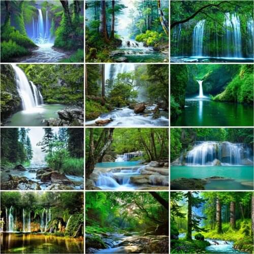 HUACAN Full Drill Diamond Painting Forest Nutural Landscape Embroidery Cross Stitch Home Art Decoration For Home