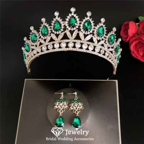 CC Women Crowns Wedding Accessories for Women Bridal Hairwear Engagement Hair Ornaments Water Drop Shape Tiaras Party Gift YQ81