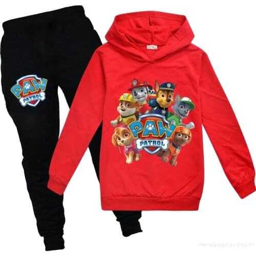 PAW PATROL Childrens Hooded Sweater Autumn and Spring Boys Girls Baby Tops Loose Cartoon Jacket Bottoming Shirt