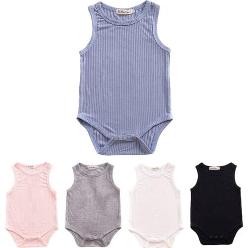 Baby Girl Romper Sleeveless Candy Color Clothes for Newborn 0-2 Years Knitted Fashion Summer Onesie New Born Boy Casual Jumpsuit