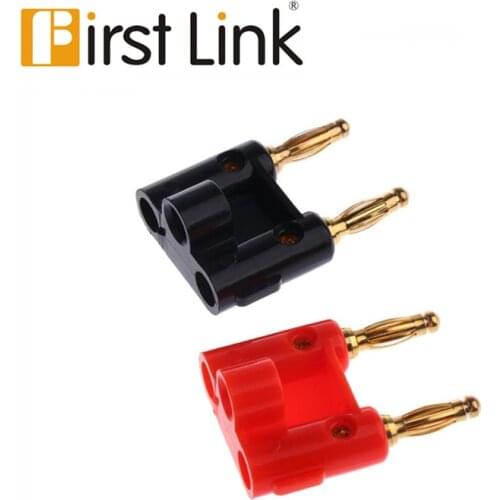 Dual Banana Plug Gold Plated Screw Type Audio Speak Wire Cable Connector