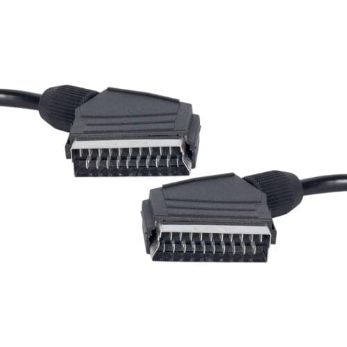 SCART TO SCART CABLE BLACK 7 MM 1.2 METERS POŞETLİ
