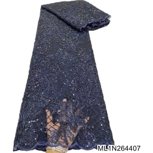 BEAUTIFICAL African Lace Fabric swiss voile lace 2021 High Quality French Mesh Lace Fabric With Sequins For Dress ML1N2644