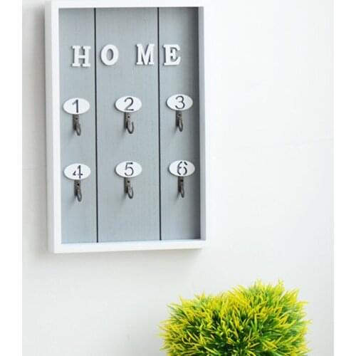 Key Hook Handmade Wooden Key Storage Box Multi-purpose Wall Keys Ring Hanging Hook Retro