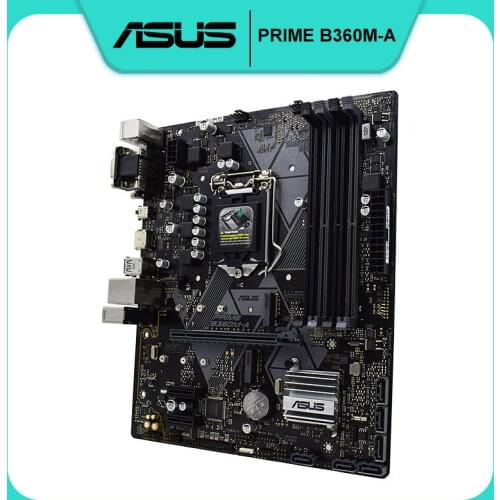Asus Prime B360M-A Motherboard Intel B360 LGA 1151 DDR4 64 GB PCI-E 3.0 M.2 DVI USB3.1 Micro ATX Used Desktop Mainboarad