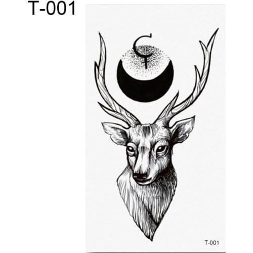 Fashion Maple Fox Deer Waterproof Temporary Flash Tattoo Stickers Human Body Art
