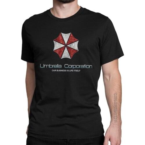 Umbrella Corporation Corp Men T Shirt Vintage Tees Classic Short Sleeve Crewneck T-Shirt 100% Cotton Adult Clothes