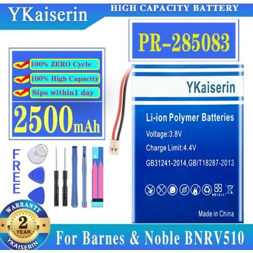 PR-285083 2500mAh YKaiserin for Barnes Noble BNRV510 Nook Glowlight Plus 2015 Kobo Glo HD H2O E-book Aura N514 Edition2 battery