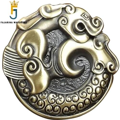 FAJARINA Unique Design Cowboy 100% Pure Solid Brass Buckle Belts 3.6-3.9cm Width Belt Buckles Only Many Models Options BCK048