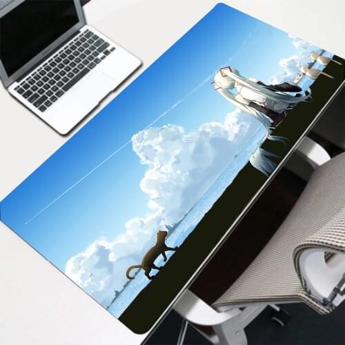 RGB Anime Laptop Mouse Pad Kawaii Accessories Stitch Edge LED Luminous Hub Big Mousepepad with 4 Ports USB Mi Pad 5 Mouse Carpet