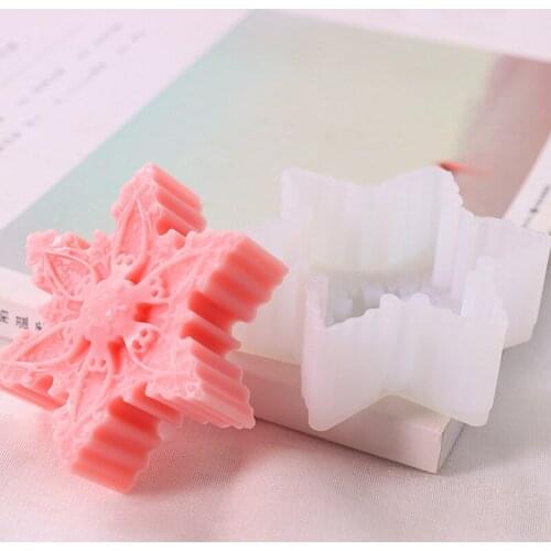 Christmas snowflake silicone mold double happiness DIY handmade soap aroma candle silicone mold moon cake silicone mold