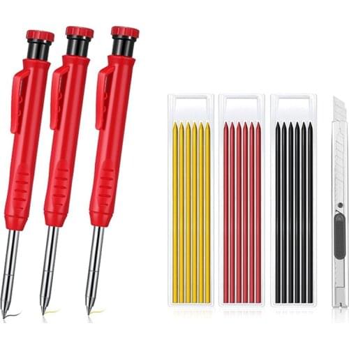 Woodworking DIY Activity Pen Deep Hole Marker Pen Drawing Mark Graphite Mineral Refill Mini Adjustable Refill