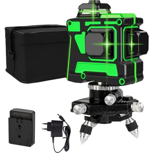 Laser Level 12 Lines 3D Level Green Line Self-Leveling 360 Horizontal And Vertical Cross Super Powerful Green Laser Level Diy