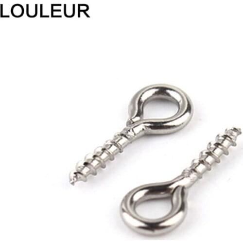 50pcs/lot Stainless Steel Eye Pins Eyepins Hooks Eyelets Screw Gold Clasps Hooks Jewelry Findings For Jewelry Making DIY