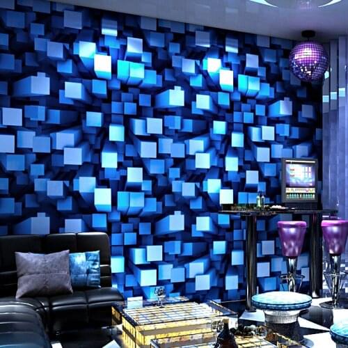 Modern Geometric 3D Wall Papers Black Vinyl White Grid Wallpaper Roll for Bar Shop Dancing Room Background Mural Papel Pintado