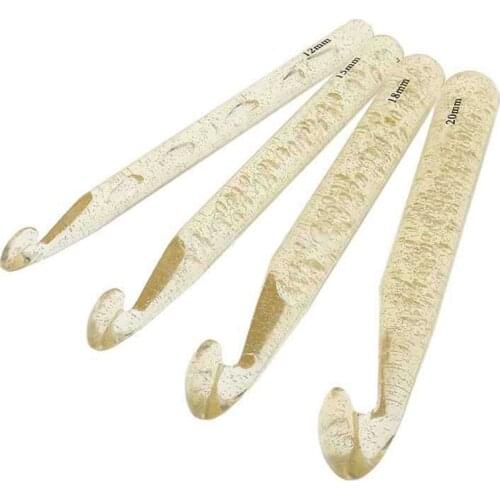 1Pcs12mm-25mm Large size Plastic handle Transparent Craft Knit Crochet Hooks Knitting Needles Weave Diy Craft Loom Tool