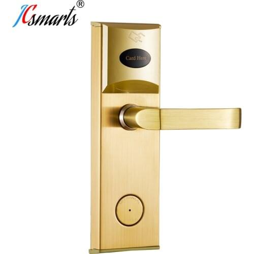 Unique design hotel door locks security keyless lock swiping card for hotel access control system