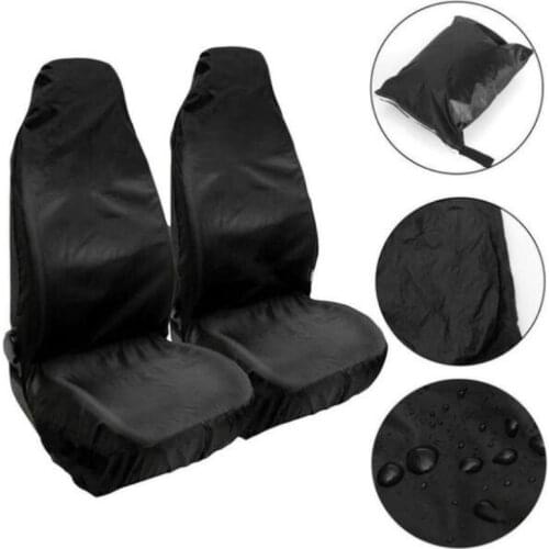 2Pcs Waterproof Polyester Universal Seat Cover Front Car Van Seat Covers Protectors Nonslip Backing Dust-proof For Cars Bus VAN