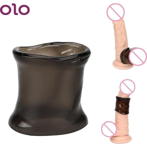 OLO Penis Ring Enlargement Extender Silicone Cock Ring Chastity Cage Penis Sleeve Sex Toys for Men Male Delay Ejaculation