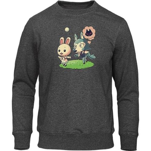 Wolf and rabbit Sweatshirts Japanese Anime Beastars Sweatshirt Hoodie Harajuku Outdoor Streetwear Hip Hop Crewneck Men Clothing