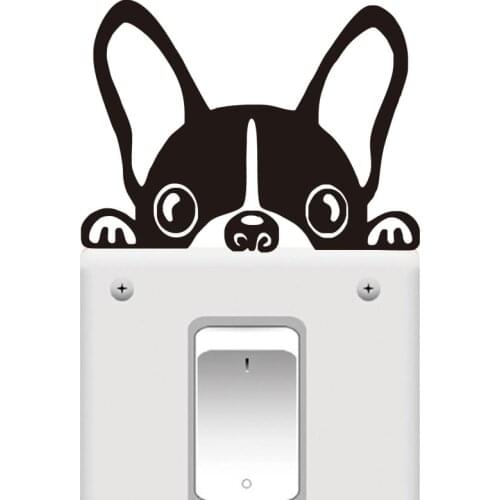 Funny French BULLDOG Light Switch Sticker Window Decorative Vinyl Wall Decals Removable Animals Wall Art Stickers Home Decor