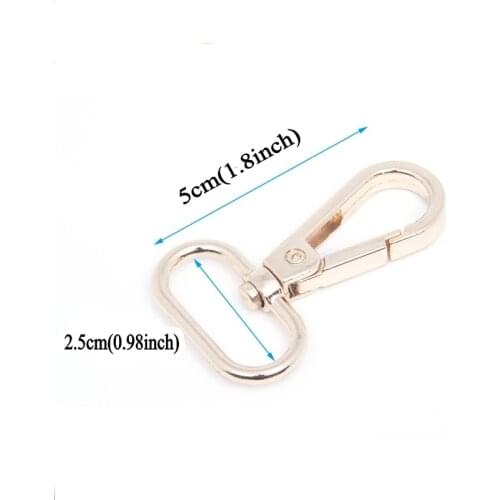 50PCS Curved Lobster Clasps Swivel Trigger Clips Snap Carabiner Lanyard Hook Backpack Keychain Plating Metal Hardware for Bags