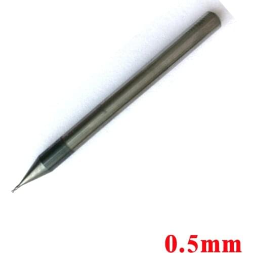 0.5mm D0.5*1.0*D4*50 2 Flutes HRC55 Tungsten Square End Mills Spiral Bits Carbide CNC Flat Endmill Router Bits