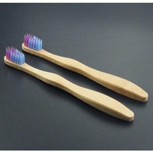 DR.PERFECT 2 pcs Child Soft Bamboo Teeth Brush Colorful Head Dental Care Toothbrush Wood Toothbrush BPA Free Nylon Bristle