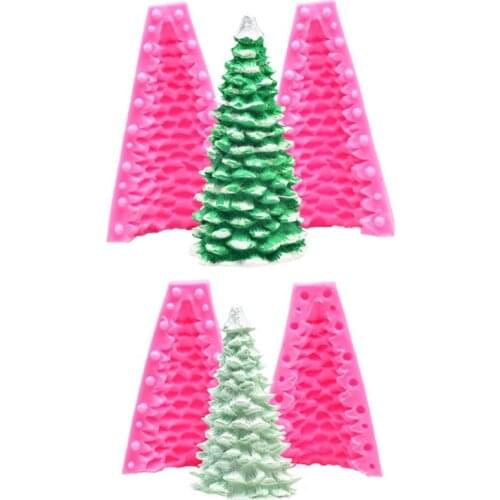 3D Christmas Tree Silicone Candle Mold Soap Clay Making DIY Cake Mould Chocolate Decorating Baking Tool